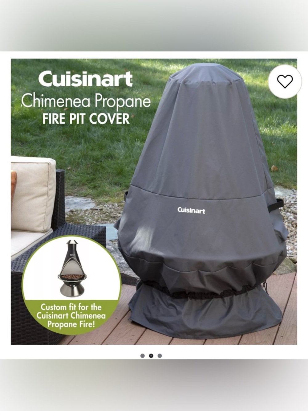 Chiminea Cover Cuisinart Chimenea Propane Fire Pit-Durable Waterproof OutdoorNEW
